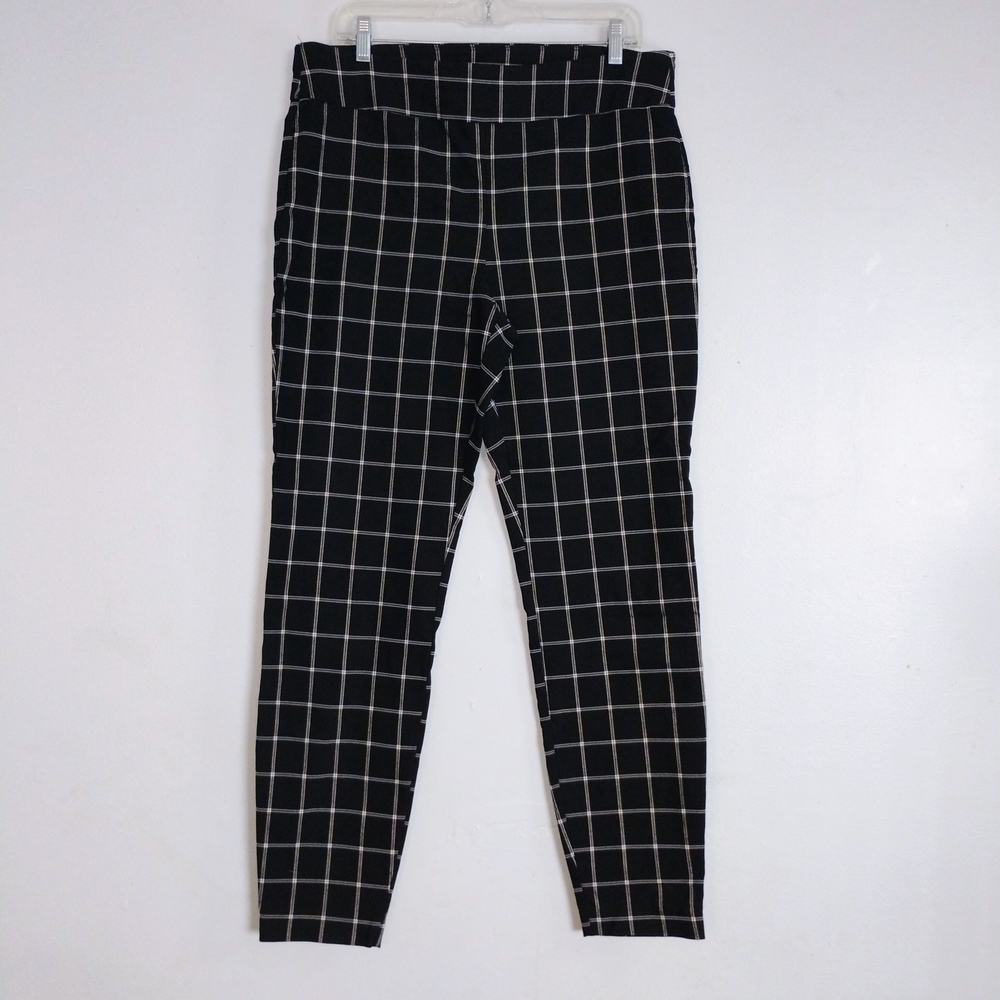INC International Concepts Black and White Plaid Pants Size 14 Casual Preppy